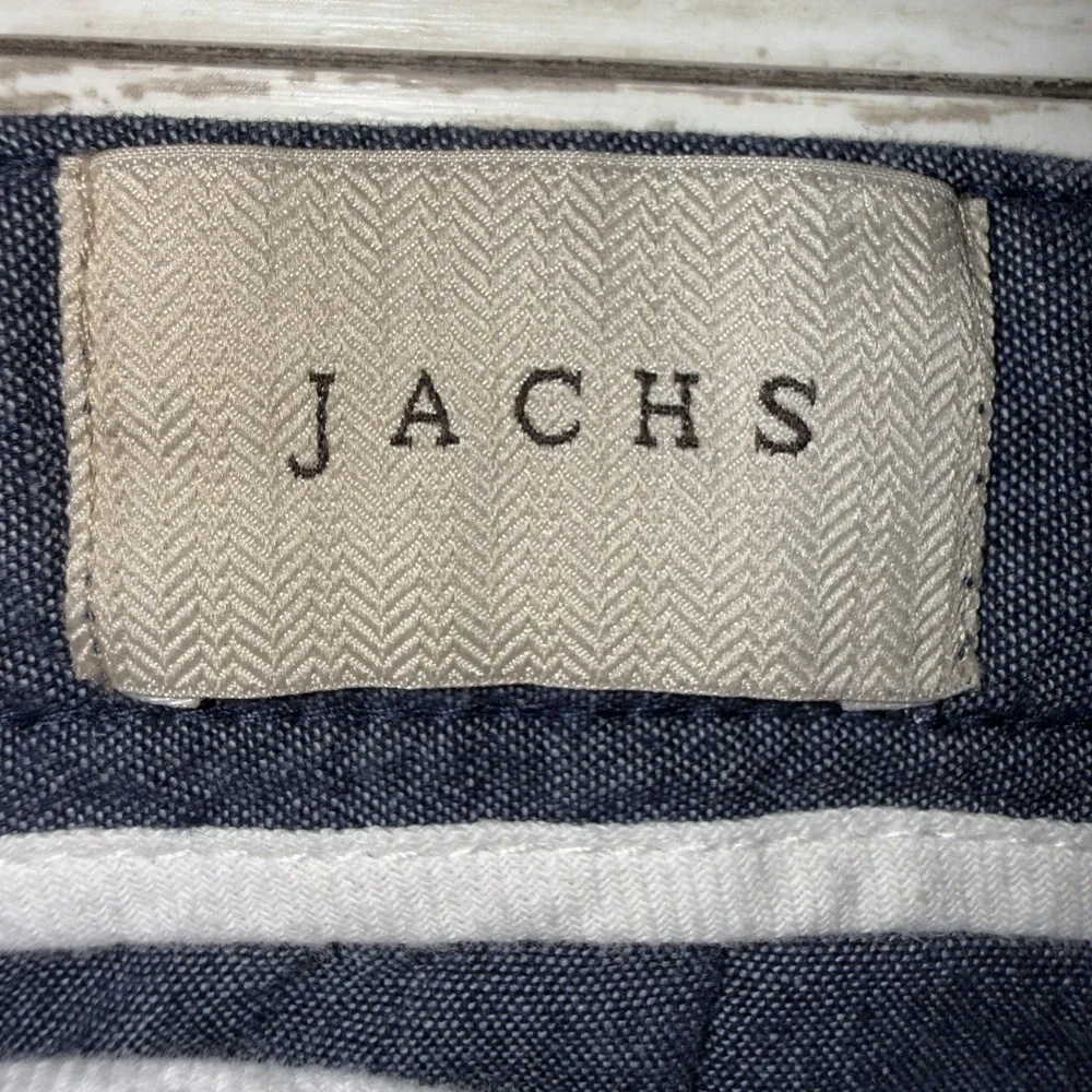 JACHS Chino Shorts Mens 34 Blue 10 Inseam Flat Front Casual Cotton Summer